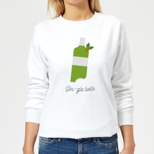Gin-gle Bells Women's Christmas Sweatshirt - White