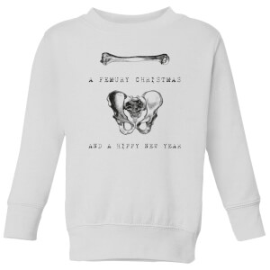 A Femury Christmas and A Hippy New Year Kids' Christmas Sweatshirt - White