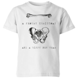 A Femury Christmas and A Hippy New Year Kids' Christmas T-Shirt - White