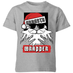 Gangsta Wrapper Kids' Christmas T-Shirt - Grey