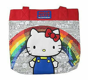 Loungefly Hello Kitty 40th Sequins Rainbow Tote Bag