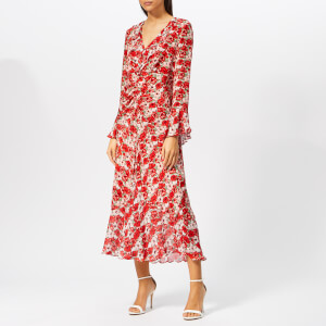 RIXO Women's Coleen Diana Floral Dress - Red