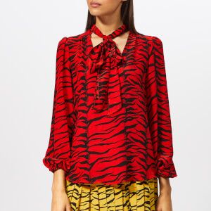 RIXO London Women's Moss Tiger Blouse - Moss Red
