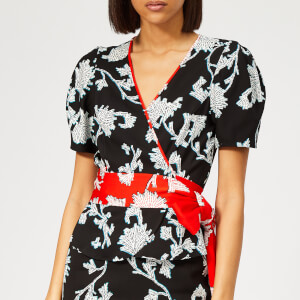 Diane von Furstenberg Women's Alexia Flower Top - Sequin Flower Black