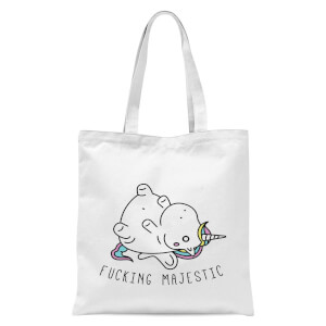 Bad Language Unicorn Fucking Majestic Tote Bag - White