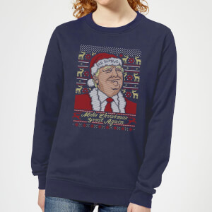 Make Christmas Great Again Women's Christmas Sweatshirt - Navy