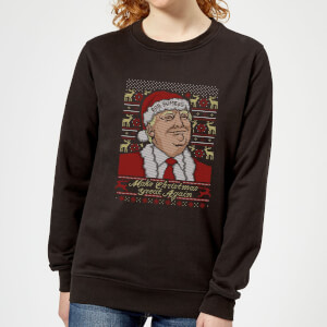 Make Christmas Great Again Women's Christmas Sweatshirt - Black
