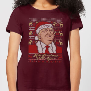 Make Christmas Great Again Women's Christmas T-Shirt - Burgundy