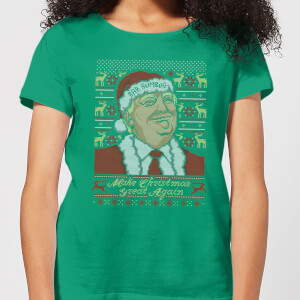 Make Christmas Great Again Women's Christmas T-Shirt - Kelly Green