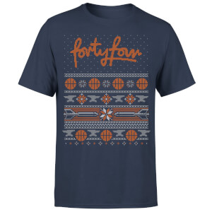 How Ridiculous Forty Four Knit Men's Christmas T-Shirt - Navy