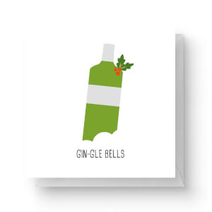 Gin-gle Bells Square Greetings Card (14.8cm x 14.8cm)