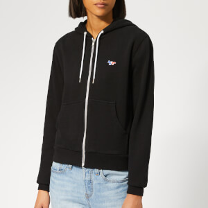 Maison Kitsuné Women's Tricolor Fox Patch Zip Hoody - Black