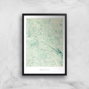 City Art Coloured Berlin Map Art Print