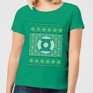 DC Green Lantern Knit Damen Christmas T-Shirt - Grün