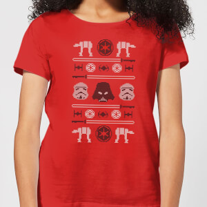 Star Wars Imperial Knit Women's Christmas T-Shirt - Red