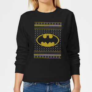 DC Batman Knit Women's Christmas Sweatshirt - Black