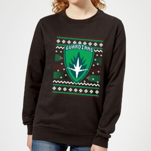 Guardians Of The Galaxy Badge Pattern Christmas Women's Christmas Sweatshirt - Black