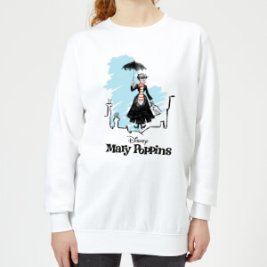 Mary Poppins Rooftop Landing Women's Christmas Sweatshirt - White