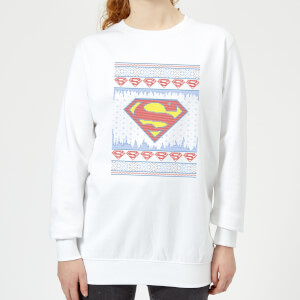 DC Supergirl Knit Women's Christmas Sweatshirt - White