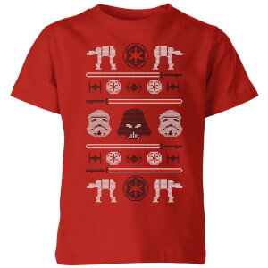 Star Wars Imperial Knit Kids' Christmas T-Shirt - Red