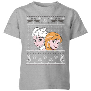 Disney Frozen Elsa and Anna Kids' Christmas T-Shirt - Grey