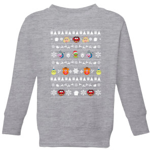 Muppets Pattern Kids' Christmas Sweatshirt - Grey