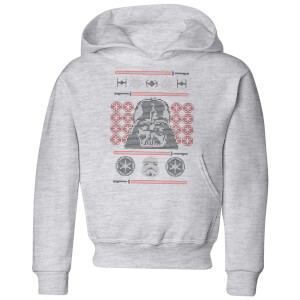 Star Wars Darth Vader Face Knit Kids' Christmas Hoodie - Grey