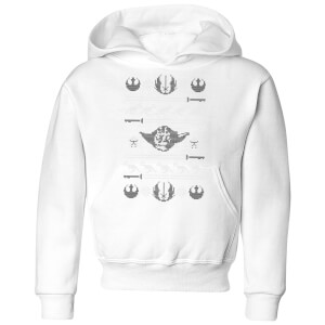 Star Wars Yoda Sabre Knit Kids' Christmas Hoodie - White