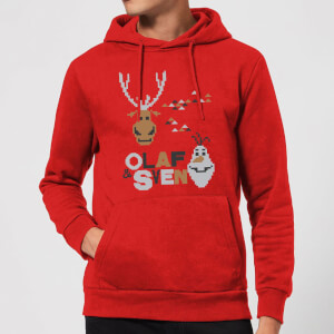 Disney Frozen Olaf and Sven Christmas Hoodie - Red