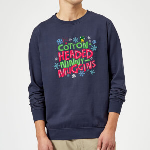 Elf Cotton-Headed Ninny-Muggins Christmas Sweatshirt - Navy