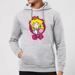 Nintendo Super Mario Peach Kanji Hoodie - Grey