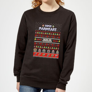 Nintendo Mario Kart Here We Go Women's Christmas Sweatshirt - Black