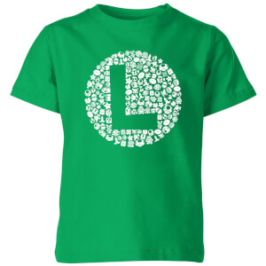 Nintendo Super Mario Luigi Items Logo Kid's T-Shirt - Kelly Green