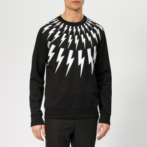Neil Barrett Men's Bolt Fairisle Sweatshirt - Black/White