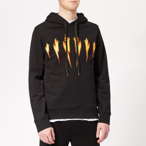 Neil Barrett Men's Flame Bolt Hoodie - Black/Yellow