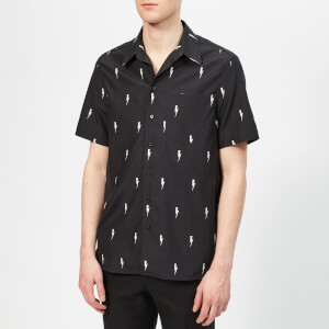 Neil Barrett Men's All Over Thunder Bolt Shirt - Black/White
