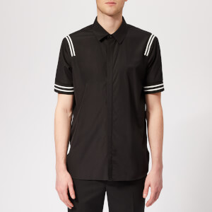 Neil Barrett Men's Varsity Stripe Short Sleeve Shirt - Black/White