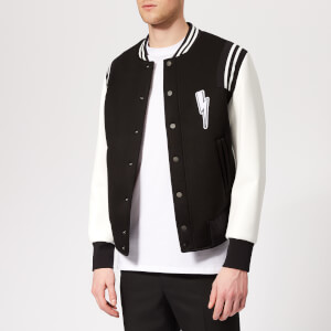 Neil Barrett Men's Varsity Bolt Bomber Jacket - Black/White