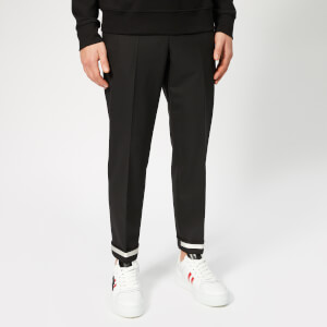 Neil Barrett Men's Tape Turn Up Trousers - Black/Off White