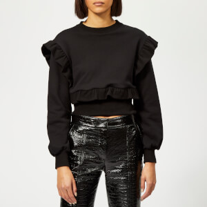 MSGM Women's Frill Sleeve Jumper - Black