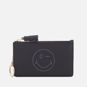 Anya Hindmarch Women's Wink Face Zipped Card Key Case - Black