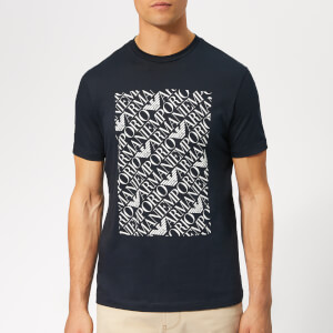 Emporio Armani Men's Box Logo T-Shirt - Blue Navy