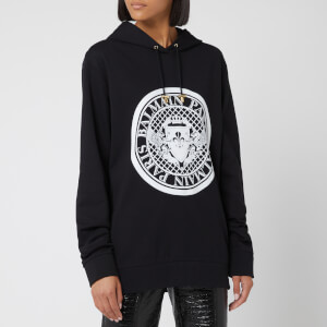 Balmain Women's Flocked Coin Hoody - Black