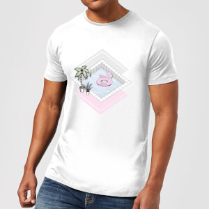 Barlena Flamingos Paradise Men's T-Shirt - White