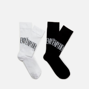 Emporio Armani Men's 2 Pack Socks - White/Black