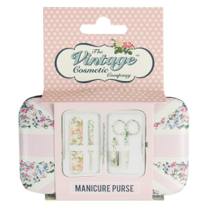 The Vintage Cosmetic Company Pink Flag Manicure Purse