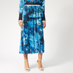 Victoria, Victoria Beckham Women's Mixed Pleat Skirt - Blue