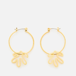 Whistles Women's Abstract Leaf Hoop Earrings - Gold