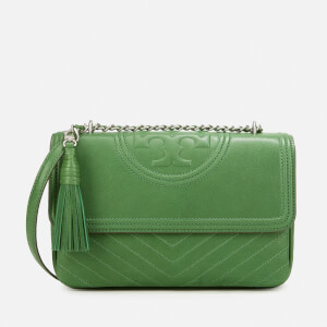 Tory Burch Women's Fleming Distressed Shoulder Bag - Watercress