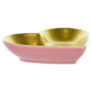 Candlelight Heart Shaped Gold/Pink Trinket Dish